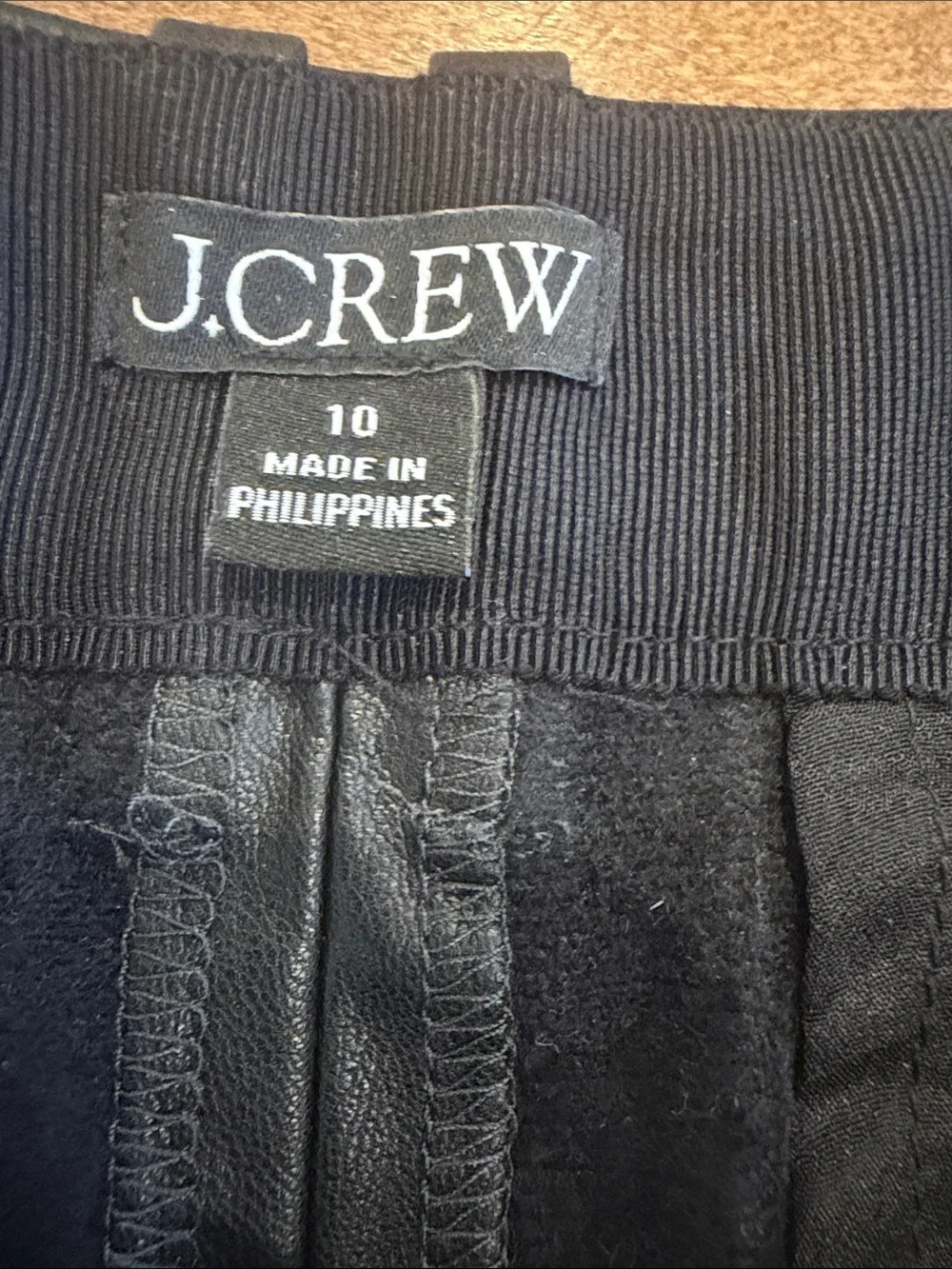 J. Crew Black Faux Leather Pencil Skirt with Front Slit
